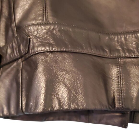 Vintage 80s 90s Wilsons Black Leather Cropped Biker Punk Moto Jacket Sz M - Picture 11 of 16